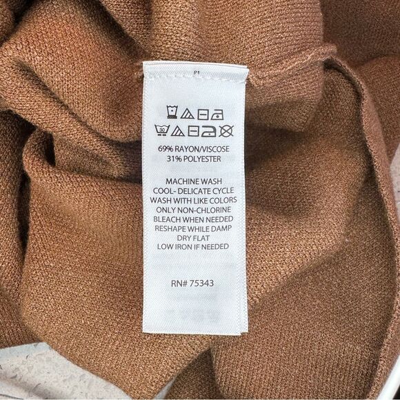 NWOT Nicole Miller Warm Brown Long Sleeve sweater Dress - Picture 5 of 6